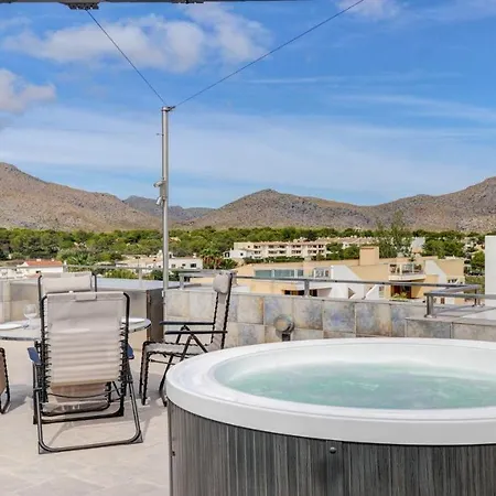 Elegant With Sea View In Puerto De Pollenca 120m² Jacuzzi Apartmán Port de Pollença